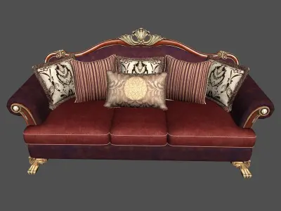 Ambiance Sofa Capitones 3 Seat sofa VR AR 3DModel 3D model