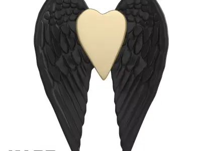 Kare Design Wall Decoration Vase Flying Heart 3D model