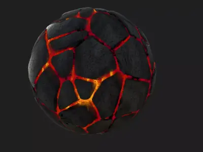 Rocks with Lava Free low-poly 3D model