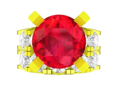 A7224 Luxury Korean Style Fashion Diamond Women Ring 3D Model 3D print model
