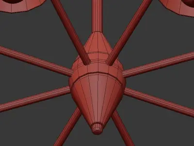 Cairo Chandelier Black And Gold 3D model