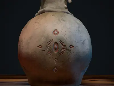 Old Skull with a Candle Low-poly 3D model