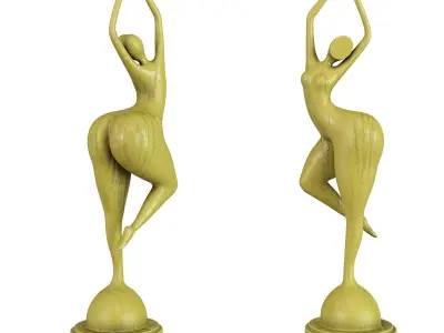 Female Sculpture Abstract 3d model Low-poly 3D model