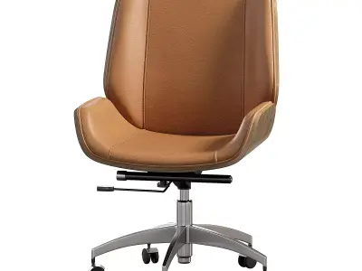 Kafedra ofis TopChairs Crown Brown Low-poly 3D model