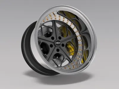 Rotiform LGB  3 piece conts wheels Low-poly 3D model
