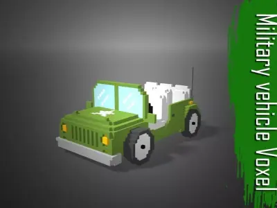Military vehicle Voxel Low-poly 3D model