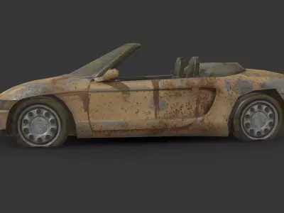 Abandoned Car - Honda Beat Low-poly 3D model