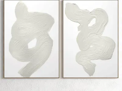 Plaster Two Photo Frame 129 Low-poly 3D model