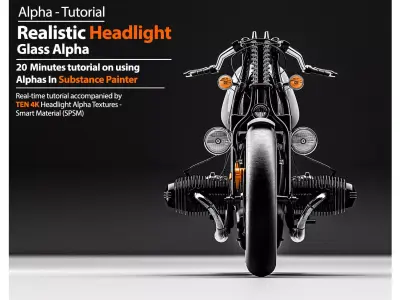 Alpha - Tutorial -Realistic Headlight Glass in Substance painter 3D model
