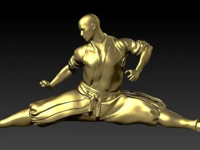 Karate Fighter Pendant 3D print model
