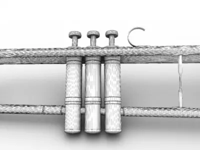 Trumpet golden 3D model