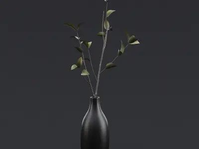 Tree Branch In Vase IV 3D model