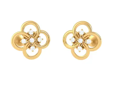 Women Stud Earrings 3dm STL OBJ FBX Renders Details 3D print model