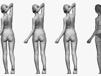 001236 woman in bikini hand up behind head 3dp 3D print model