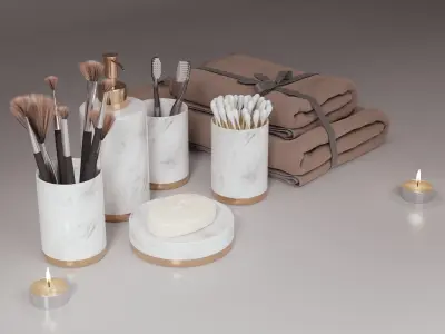 Luxury Bathroom Decoration Assets Set 2 3D model