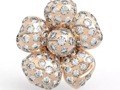 Luxury 3D Floral Cluster Pendant 3D print model