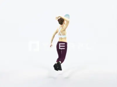 Beauty 17J Jumping Smashing Jumping Sports Woman Low-poly 3D model