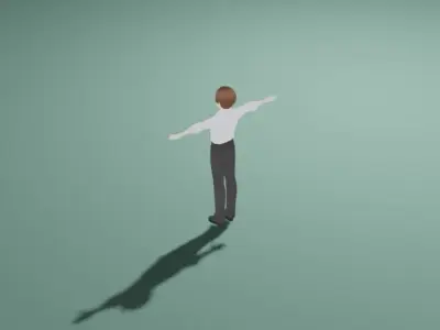 Anime Man Character - Teacher Style Low-poly 3D model