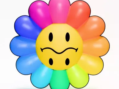 Dual Face Takashi Murakami Flower toy 3D print model