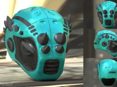 3D model Rhino Helmet Free low-poly 3D model