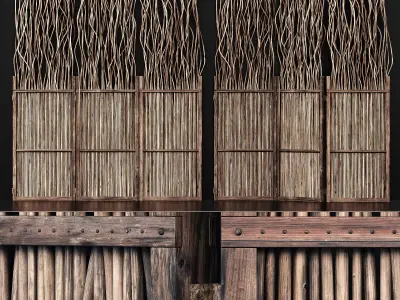 Screen branch crooked decor n5 3D model