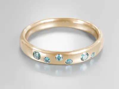 Celeste Line Ring - 3D print ready 3D print model 3D print model