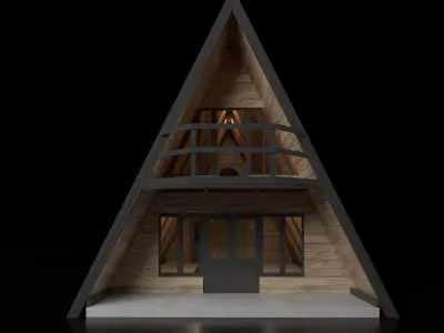 Cabin House Free low-poly 3D model