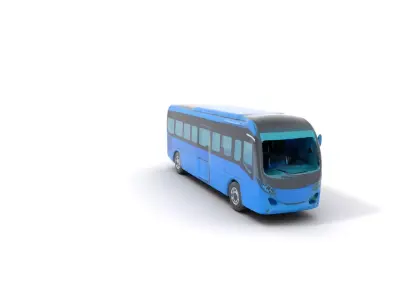 Sleek Blue Bus model pack Low-poly 3D model