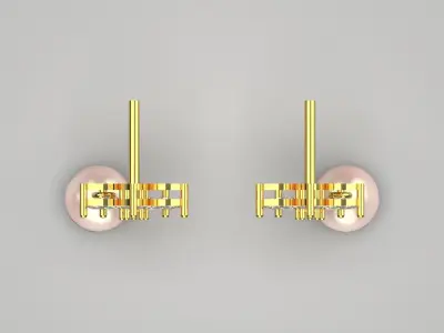 luxury pearl earring pe0023 3D print model