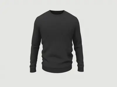 Sweater Full Sleeves Black Low-poly 3D model
