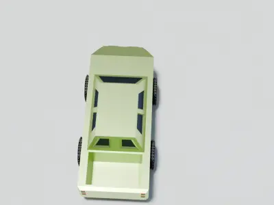 Low Poly Stylized Pickup Truck Game Ready 3D Model Low-poly 3D model