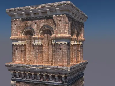 Tower clock in italy Low-poly 3D model