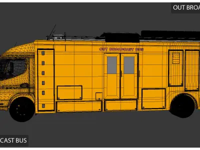 Out Broadcasting Bus Low-poly 3D model