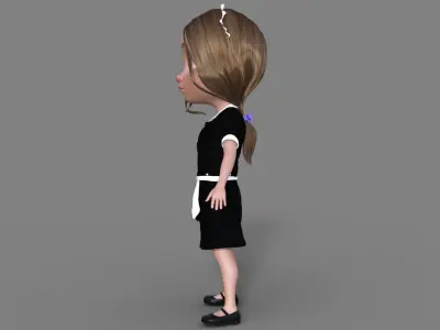 3D Cartoon Maid Girl 3D model