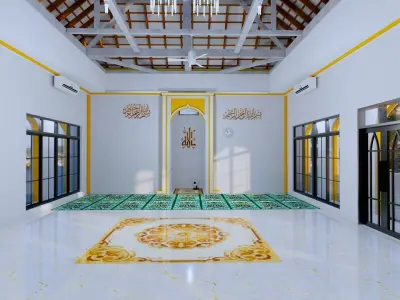Luxury Islamic Mosque Prayer Room  3D model