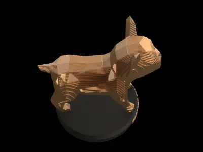 Parametric V Bulldog Puppy Low-poly 3D model