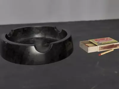 Ashtray and Matchbox 3D model