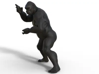 Realistic Rigged Gorilla 3D model