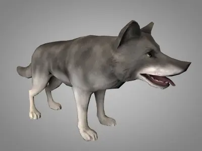 Wolf or Werewolf Low-poly 3D model