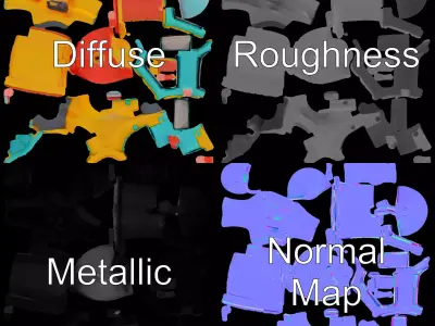 Vibrant Water Blaster model pack Low-poly 3D model