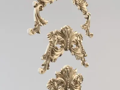 Pattern three ornate masks 3D model