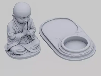 Monk candle holder 3D print model