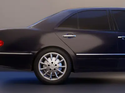 Mercedes W210  Low-poly 3D model