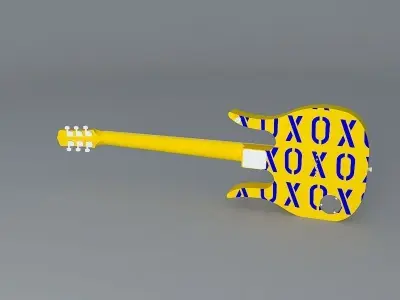 Paul Gilberts custom built 31 fret Danelectro Longhorn guitar Free 3D model