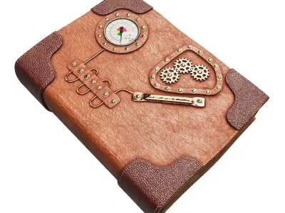 Steampunk Book Low-poly 3D model