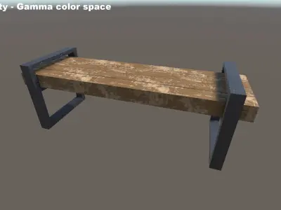 Bench with metal legs  Free low-poly 3D model