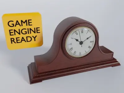Vintage Mantel Tabletop Clock 3D model