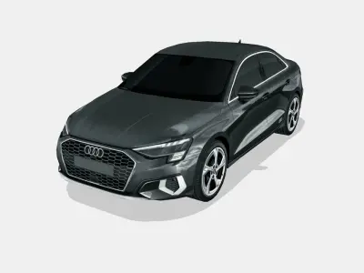 Audi A3 sedan 2021 Low-poly 3D model