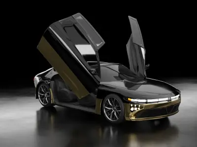 Generic Futuristic Vehicle Police Taxi Car with butterfly doors 3D model