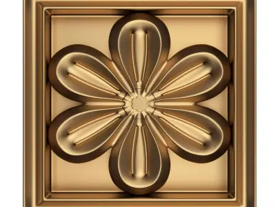 Rosette Carved Decoration CNC 027 Low-poly 3D model